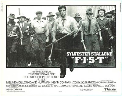 Poster du film FIST (1978) : scène avec Sylvester Stallone, David Huffman…