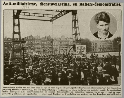 Photo de presse (1921) : « Anti-militairisme, dienstweigering, en (...)